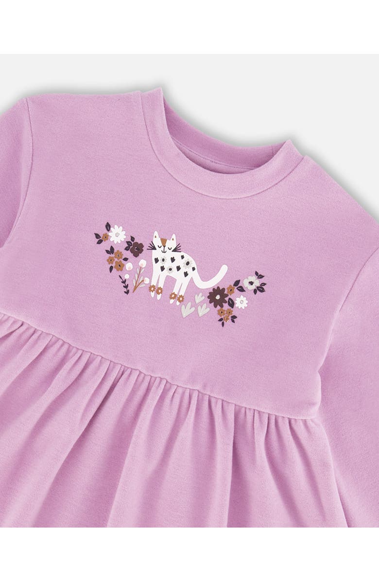 Deux par Deux Girl's Tunic And Printed Leggings Set Lilac Mini Flowers, Alternate, color,