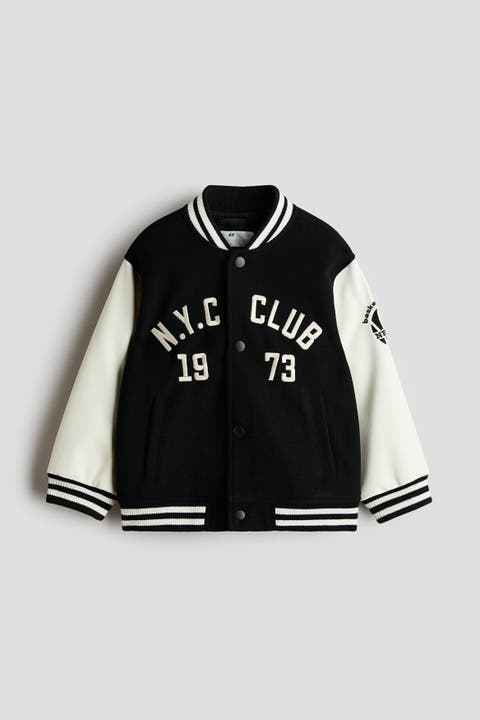 Motif-detail Baseball Jacket