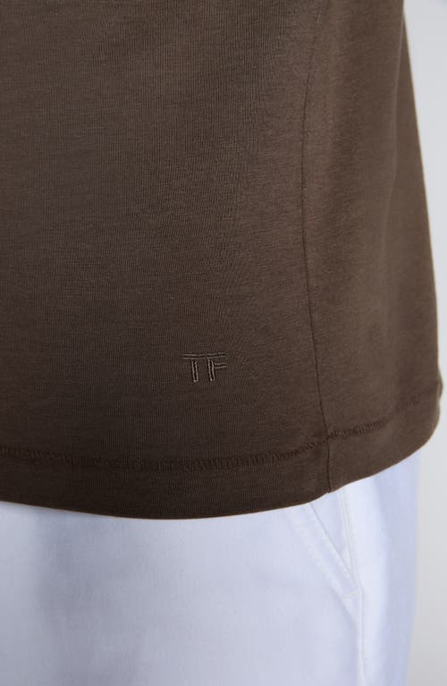 Tom Ford Regular Fit T-shirt In Lyocell And Cotton In Olive Green