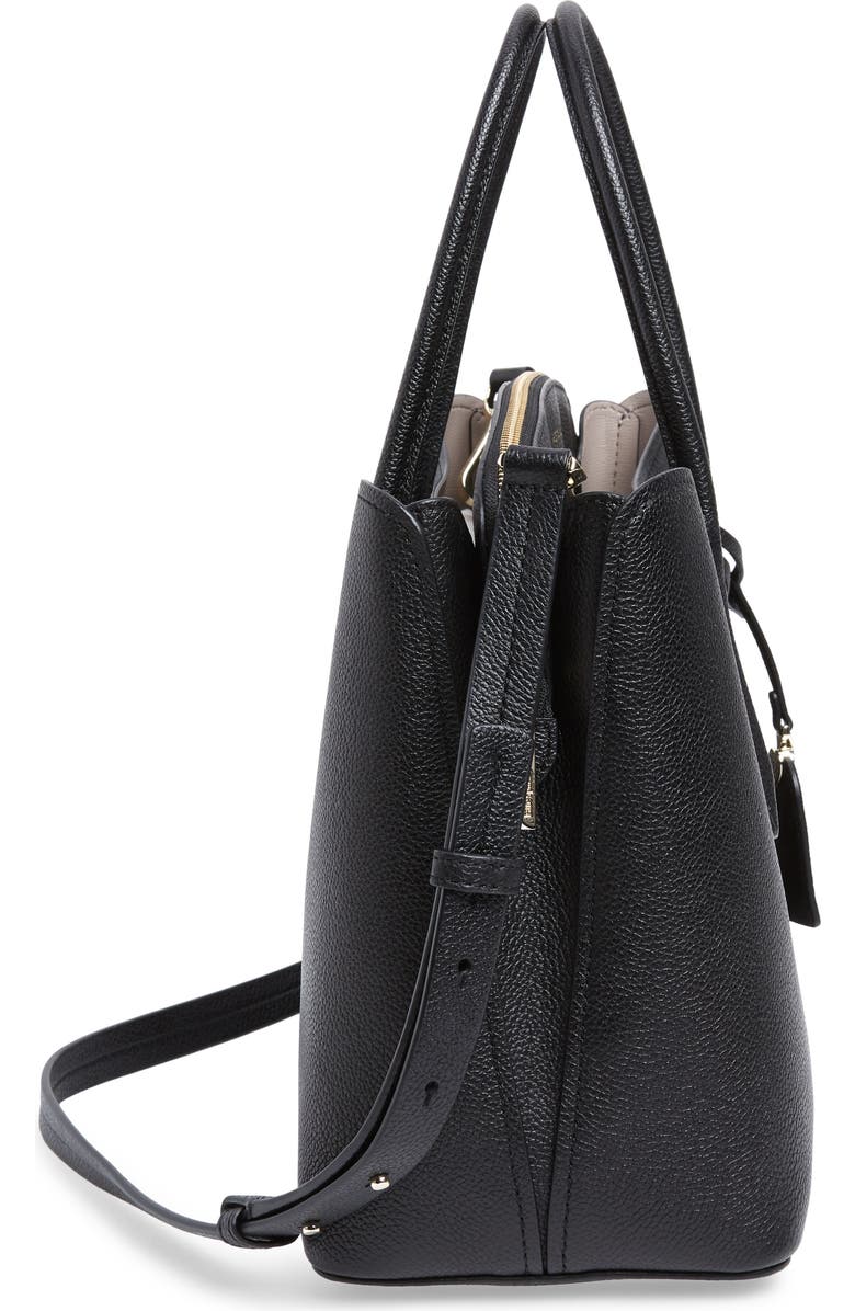 Kate Spade New York large margaux leather satchel, Alternate, color, Black