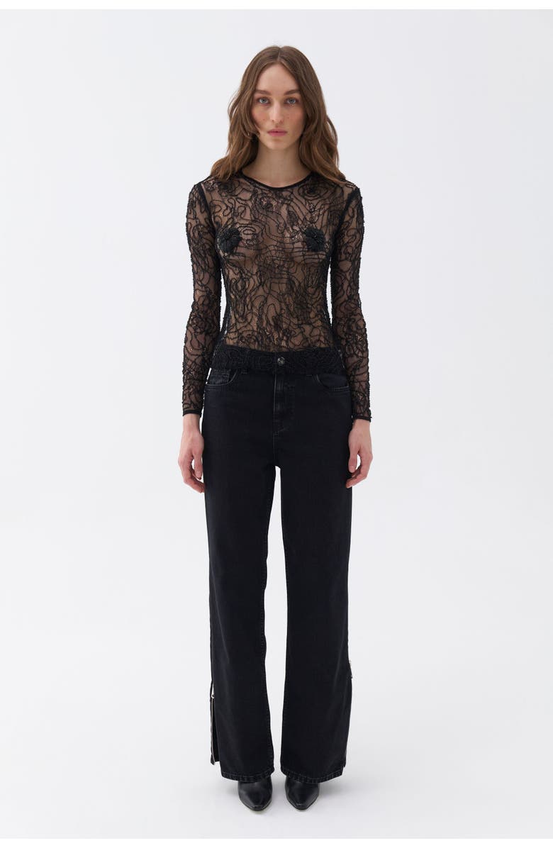 Nocturne Boyfriend Jeans with Side Combination Zipper, Alternate, color, 