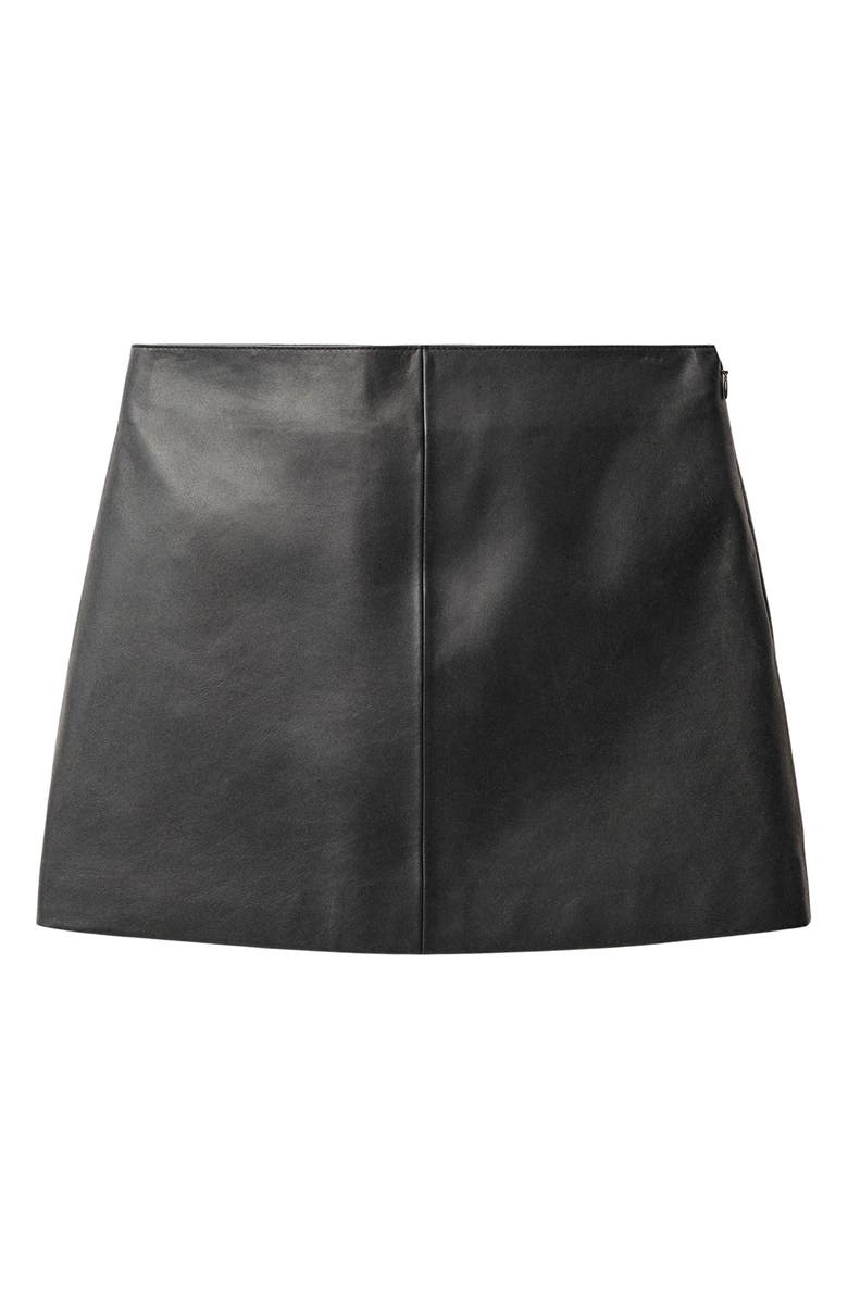 MANGO Faux Leather Miniskirt, Main, color,