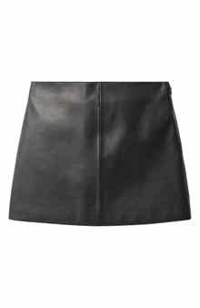 MANGO Faux Leather Miniskirt