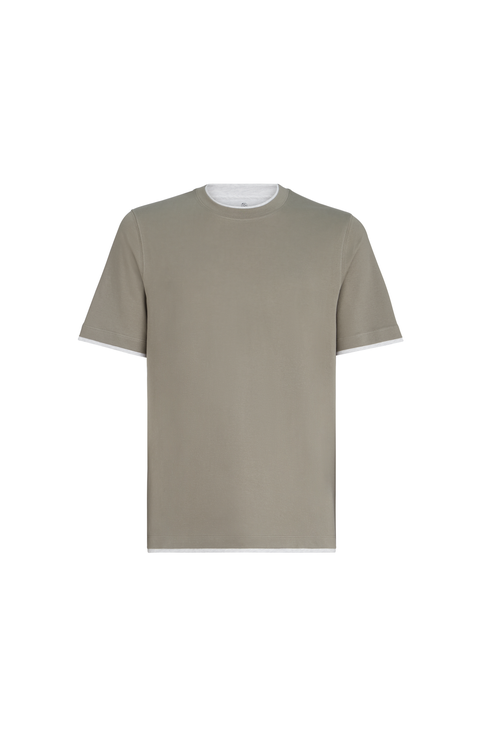 T-shirt with faux-layering