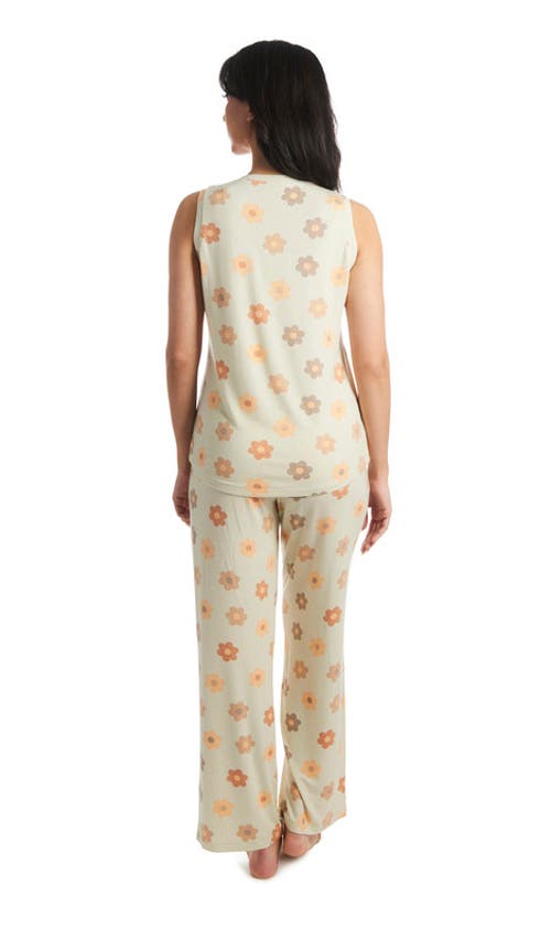 Everly Grey Women's  Joy Tank & Pants Maternity/nursing Pajama Set In Neutral