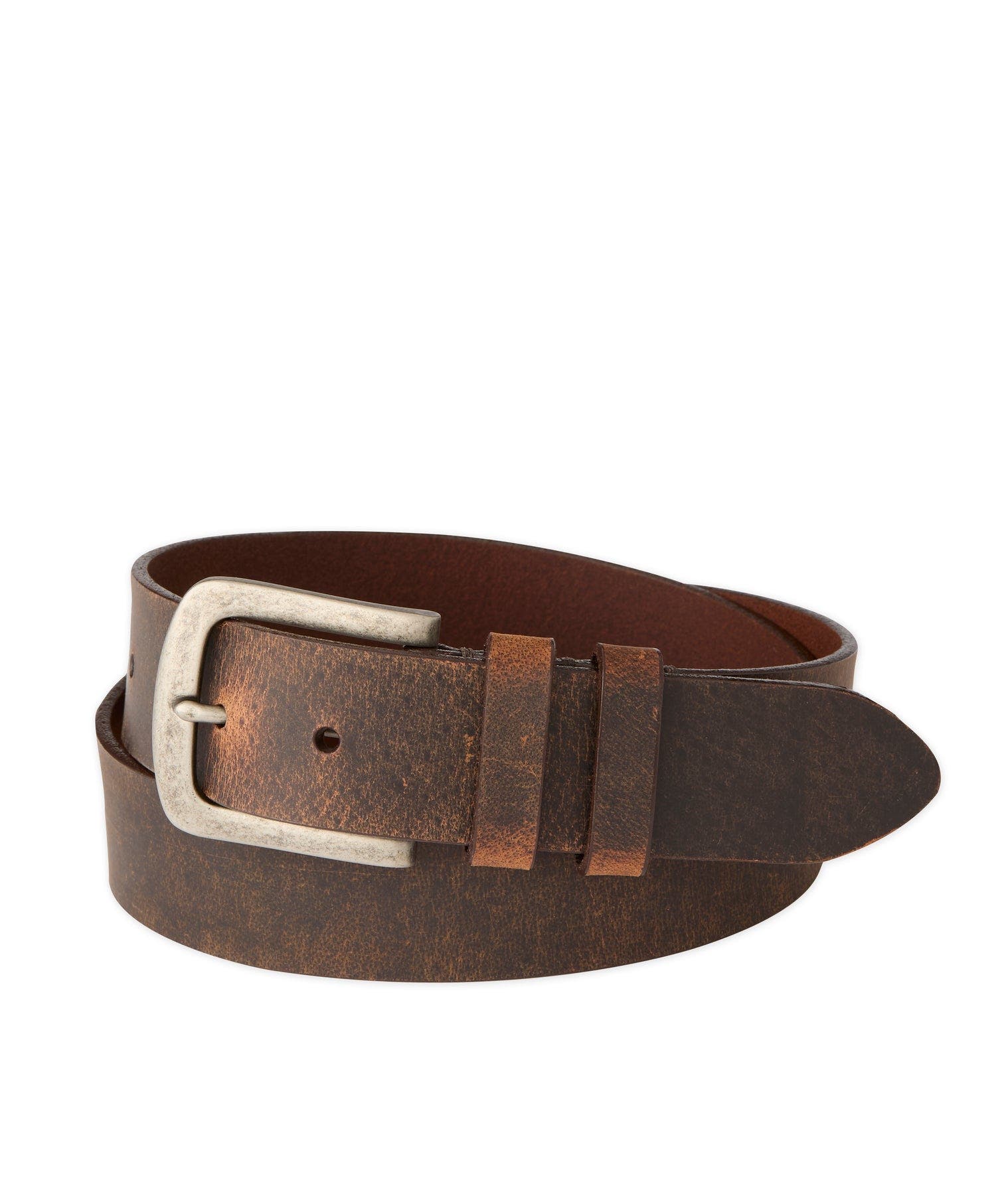 Jack Of Spades Distressed Calfskin Leather Casual Belt in Brown 