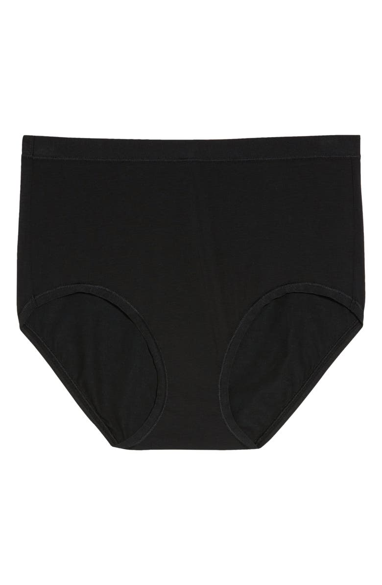 Wacoal Understated Cotton Blend Briefs, Alternate, color, Black