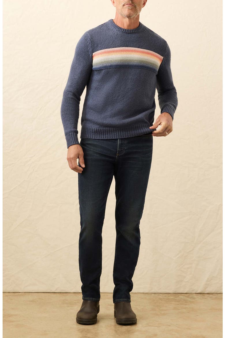 Heirloom Stripe Organic Cotton Crewneck Sweater, Alternate, color, NAVY LAKE TORCH STRIPE