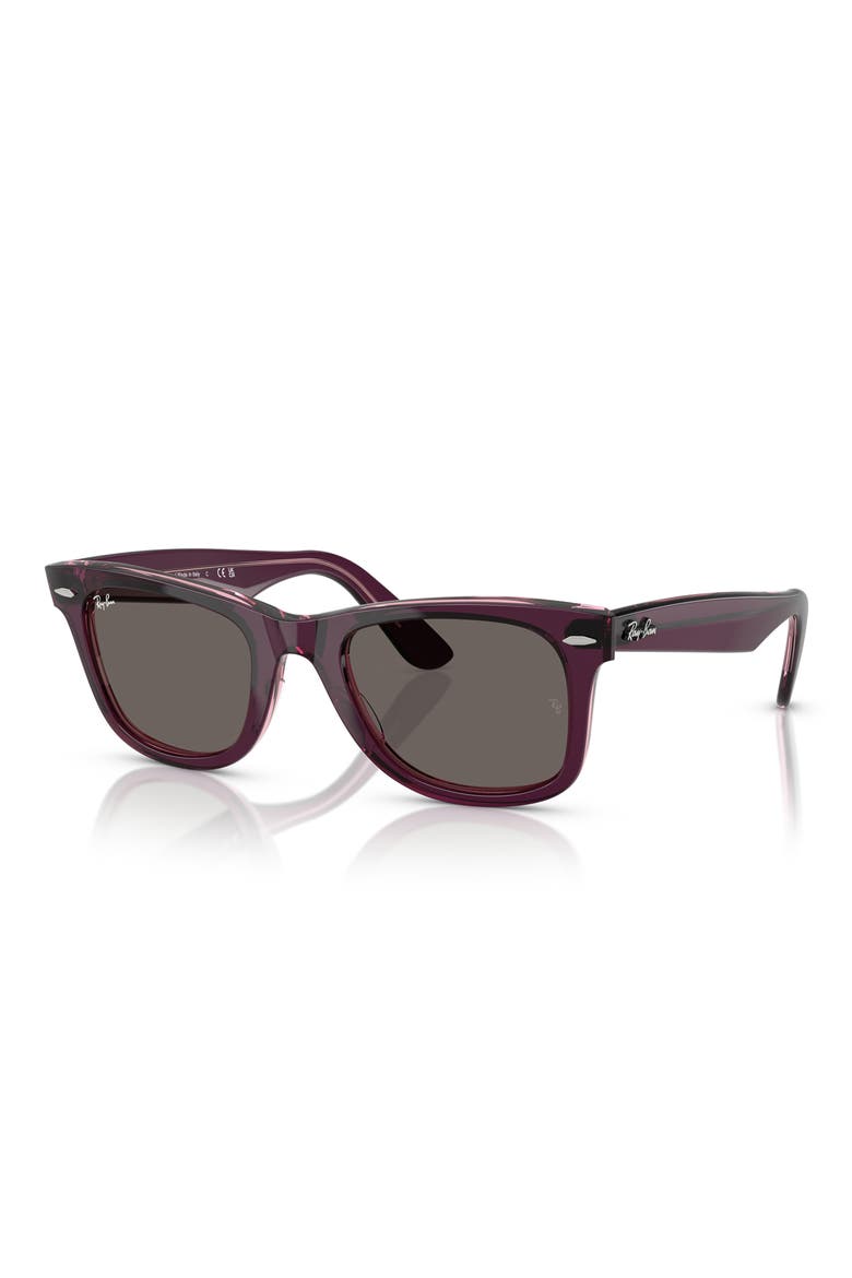 Classic Wayfarer 50mm Sunglasses, Alternate, color, VIOLET PINK / DARK GREY