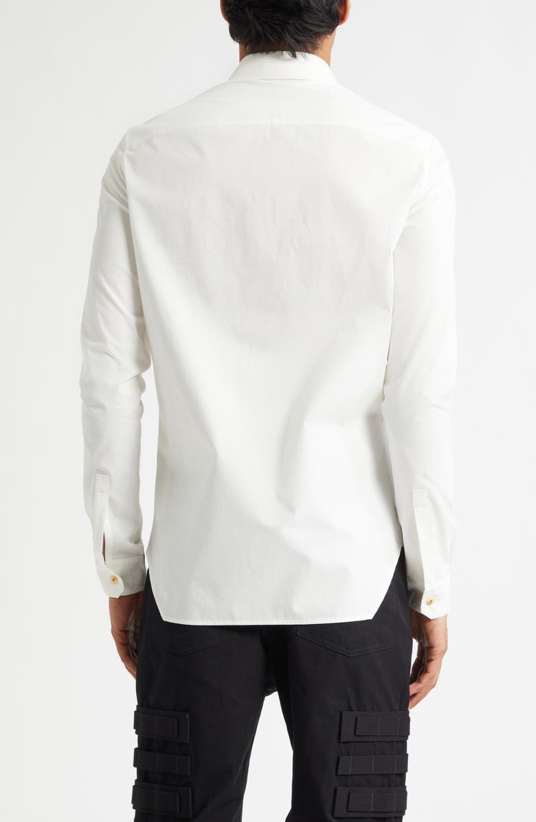 Rick Owens Rev Embroidered Button-Up Shirt, Alternate, color, Milk/ Black
