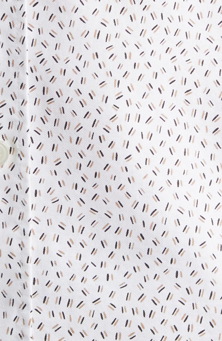 BOSS Liam Ditsy Print Button-Up Shirt, Alternate, color, Open Wht