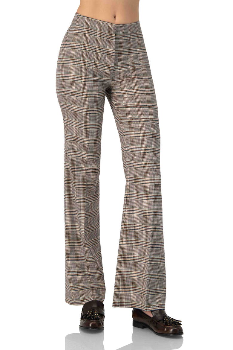 Straight-Leg Prince Of Wales Trousers, Main, color, Multi-Brown