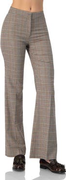 IVONNE Straight-Leg Prince Of Wales Trousers