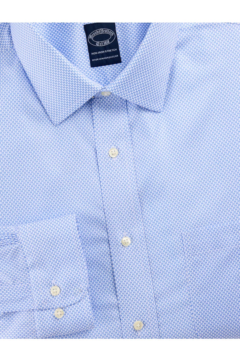 Big & Tall  Non-Iron Geometric Patterned Dress Shirt, Alternate, color, BLUE