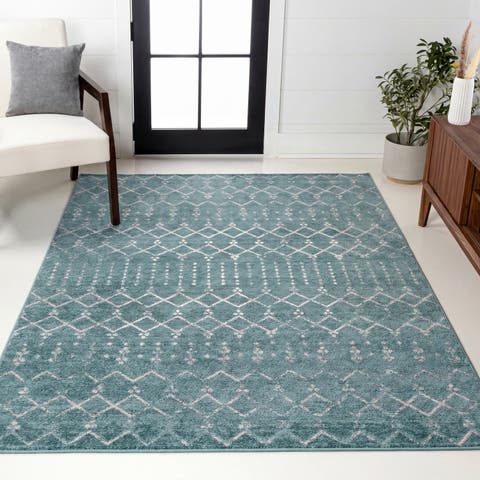 Leila Moroccan Diamond Trellis Non-Slip Machine-Washable Area Rug