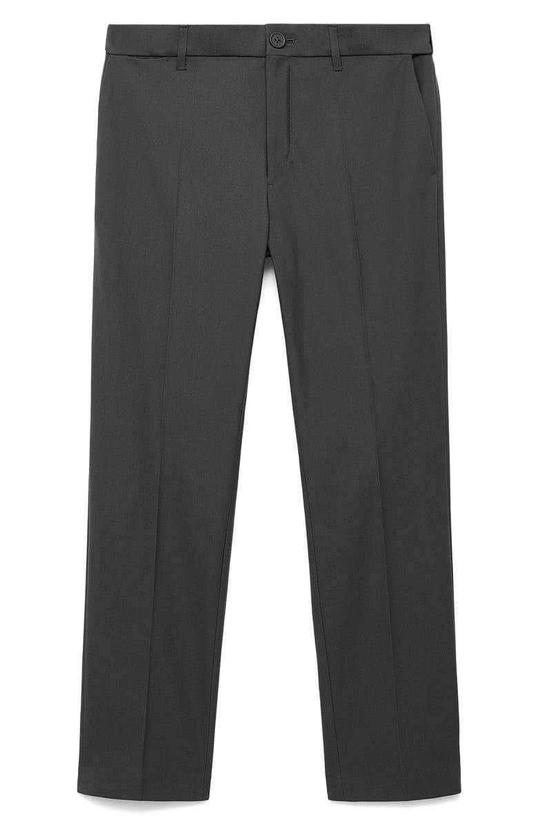 MANGO Slim Fit Thermolite<sup
®</sup
 Flat Front Pants, Alternate, color, Dark Green Grey