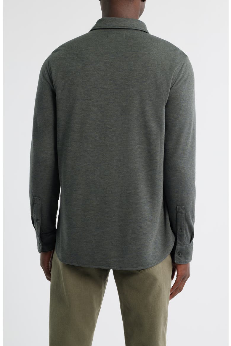 Knit Button-Up Shirt, Alternate, color, GREEN DUFFEL HEATHER
