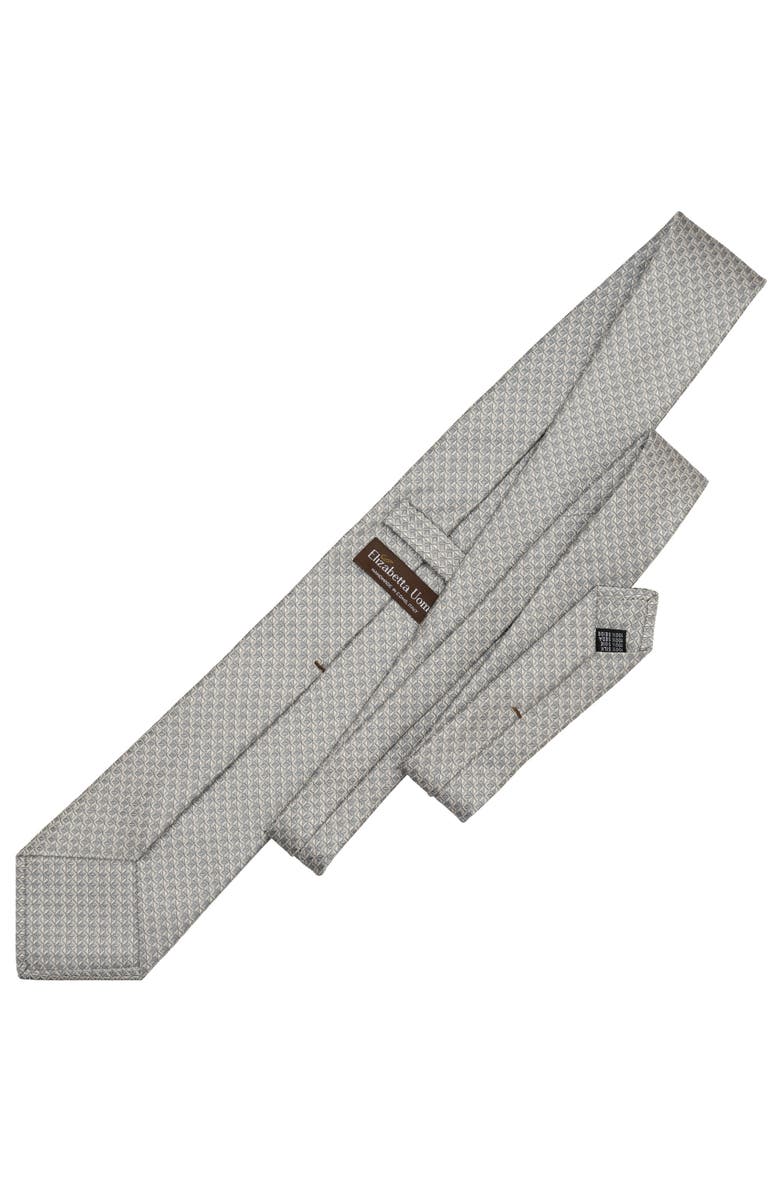 Elizabetta Brunelli - Extra Long Silk Jacquard Tie for Men, Alternate, color, Steel Grey