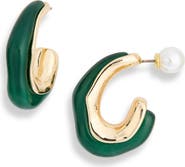 Panacea Wavy Resin Layered Hoop Earrings