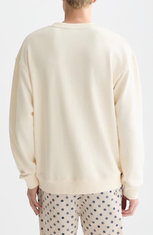 Scotch & Soda Oversize Embroidered Cotton Crewneck Sweatshirt In Yellow