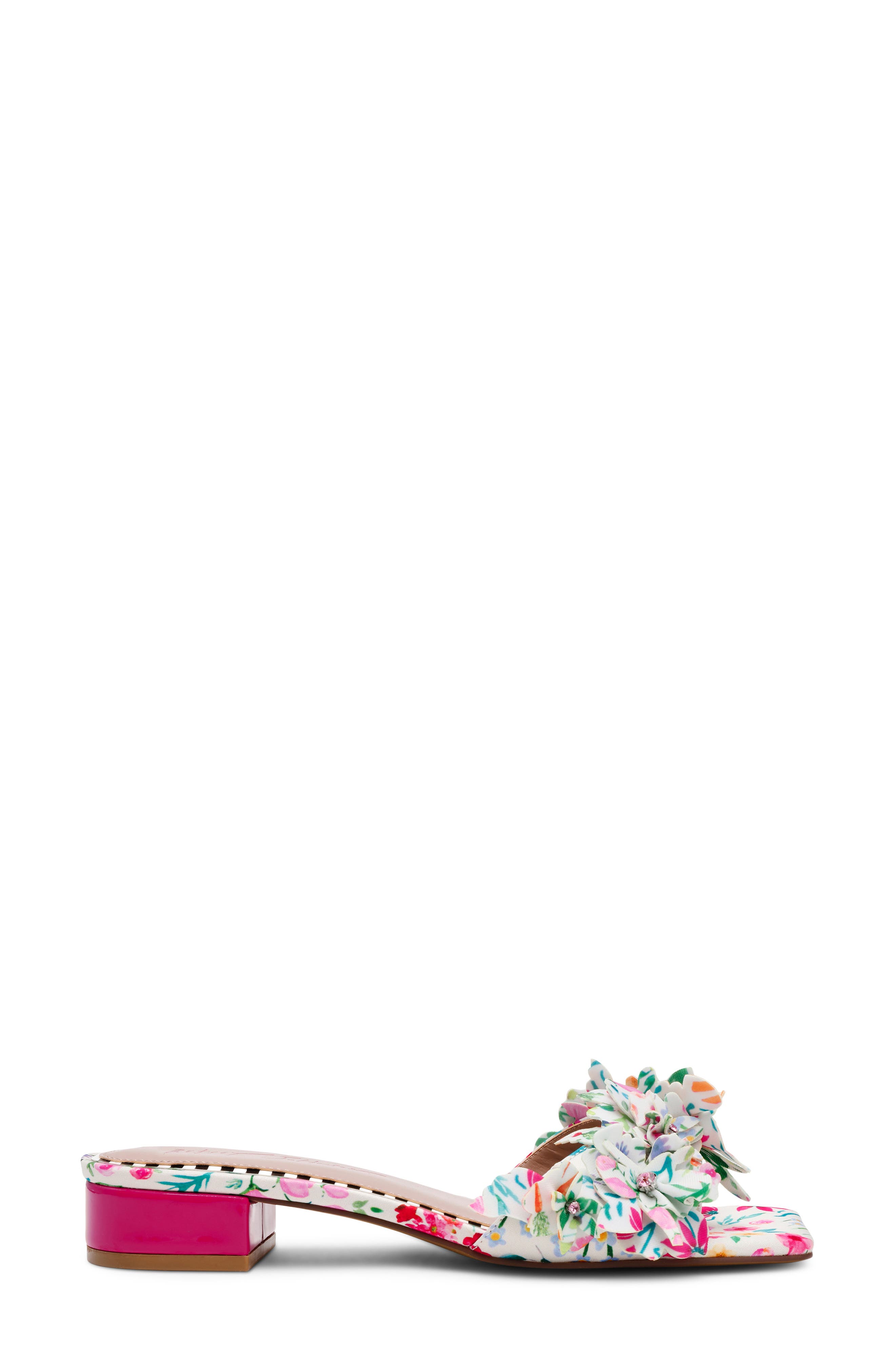 Betsey Johnson Glorria Slide Sandal, Alternate, color, Natural Floral Multi