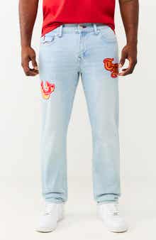 True Religion Geno Flap Embroidered Patch Jeans