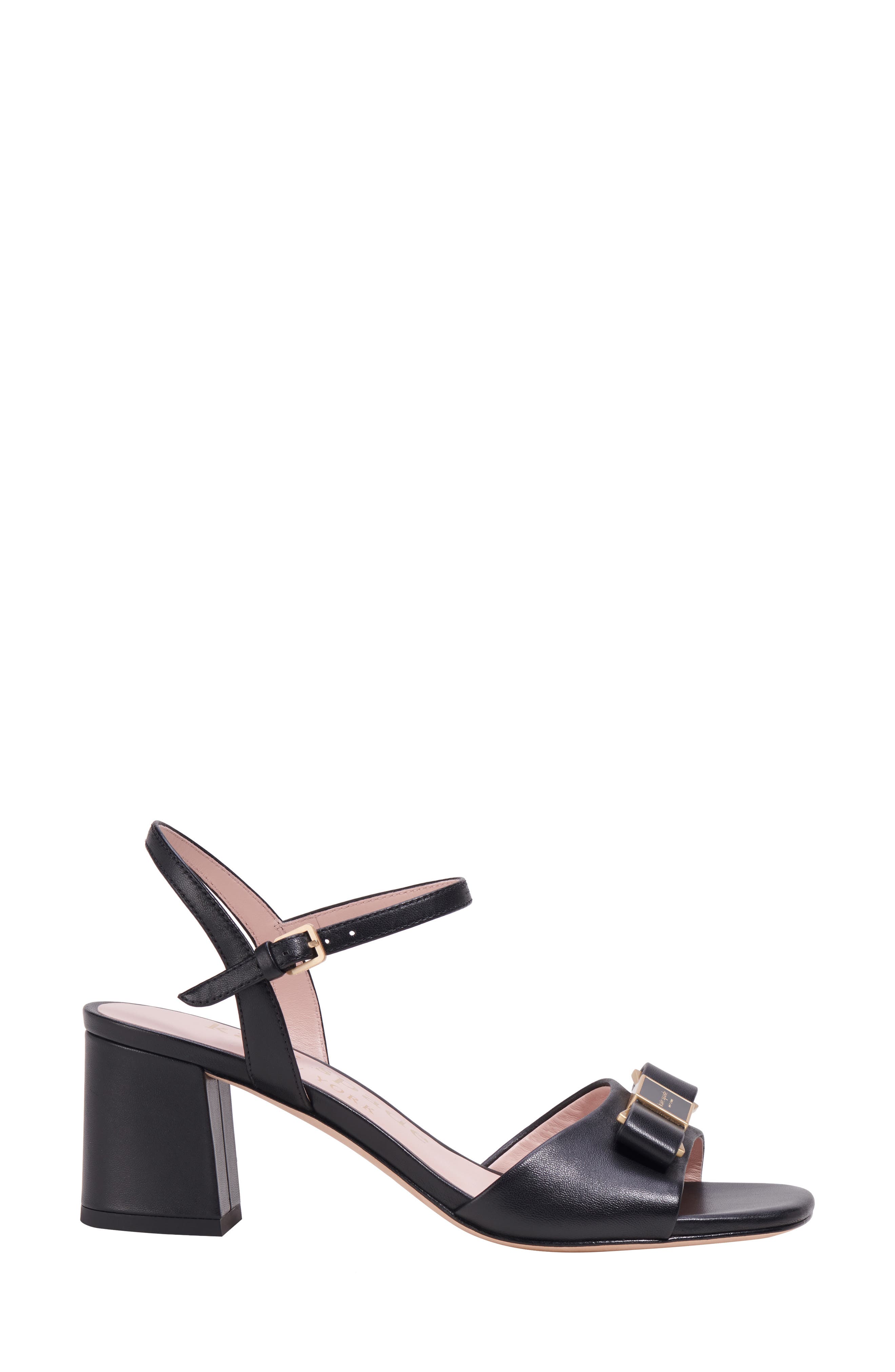 Kate Spade New York bowdie quarter strap sandal, Alternate, color, Black