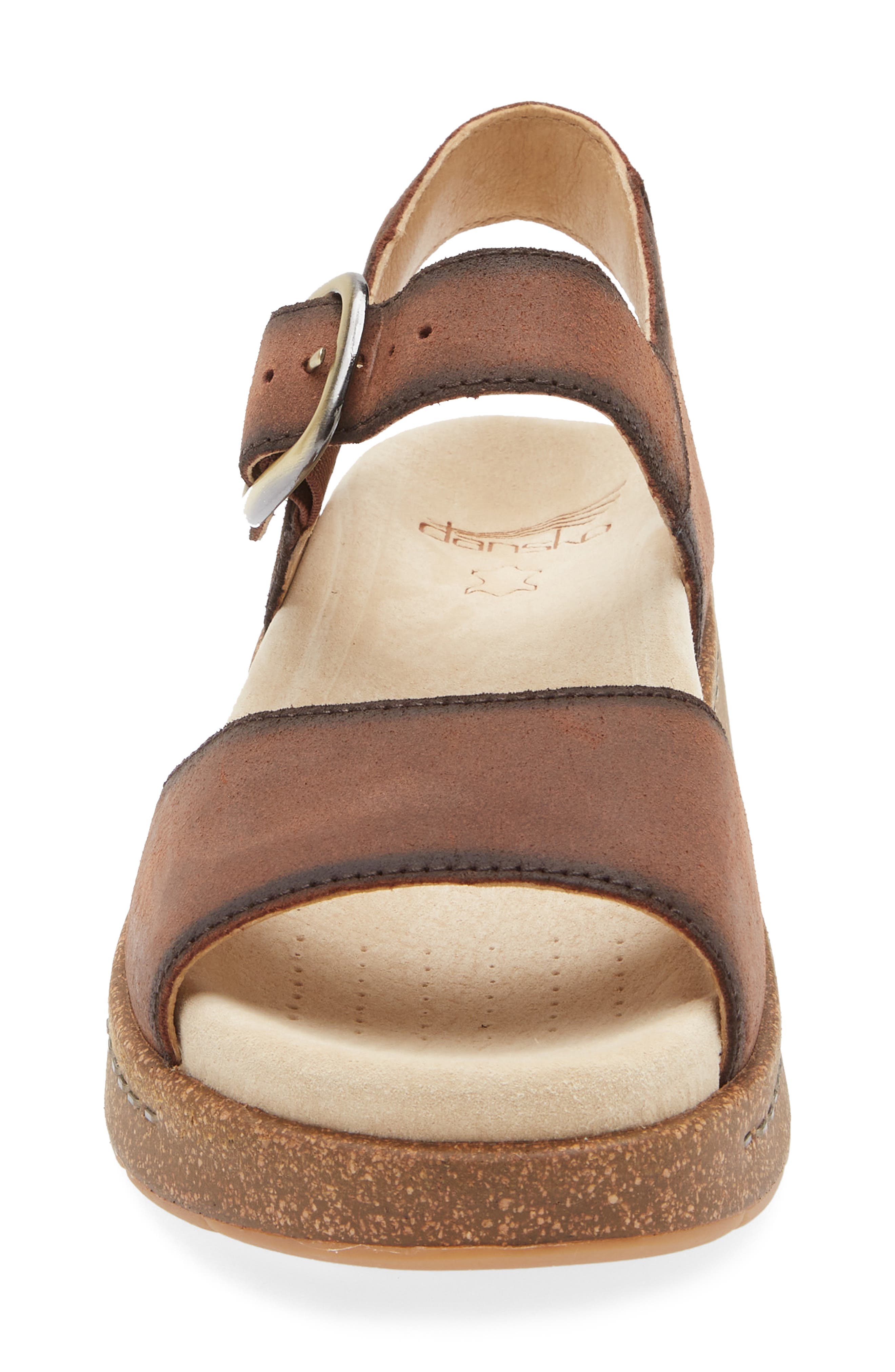Dansko Bianca Platform Wedge Sandal, Alternate, color, Brown