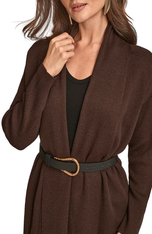Donna Karan New York Belted Cardigan In Brown