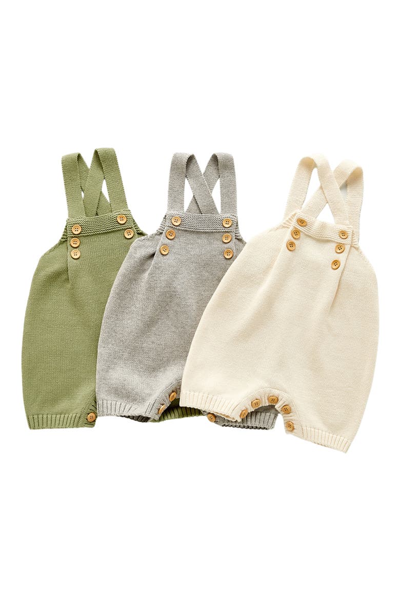 Spencer Knit Cotton Romper, Alternate, color, GRAY
