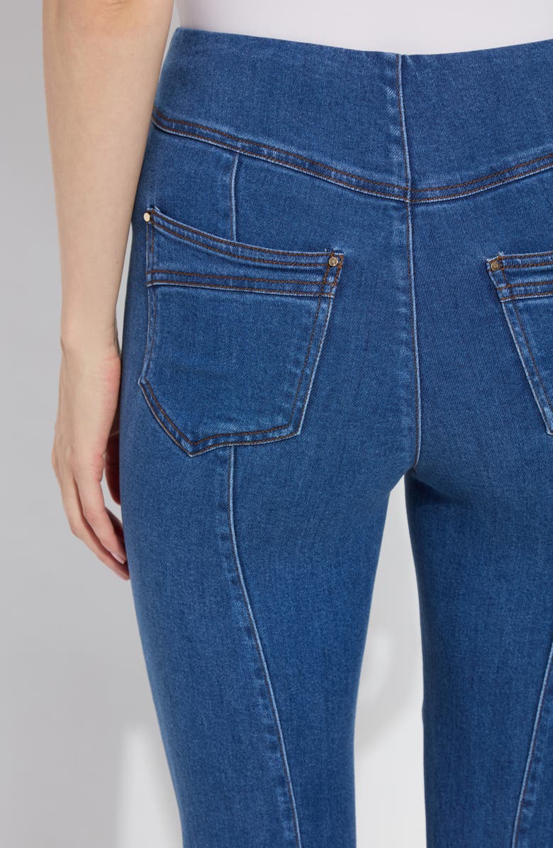 Lysse Jade Pull-On Ankle Flare Leg Jeans, Alternate, color, Mid Wash