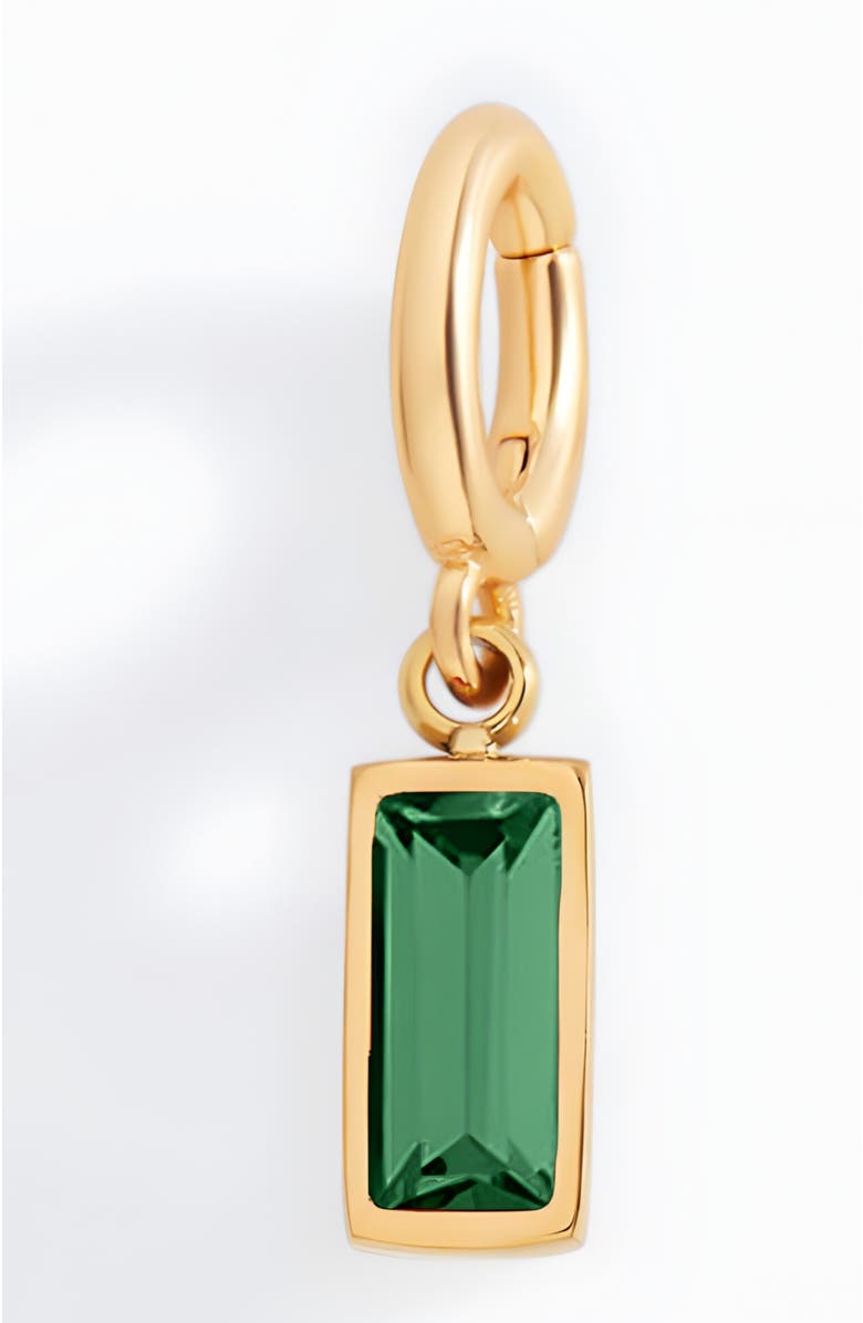 Mint & Lily Dainty Baguette Birthstone Charm, Main, color, May Emerald
