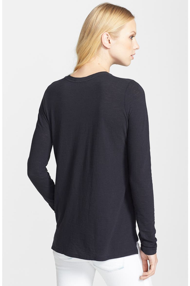 Long Sleeve Crewneck Tee, Alternate, color, BLACK