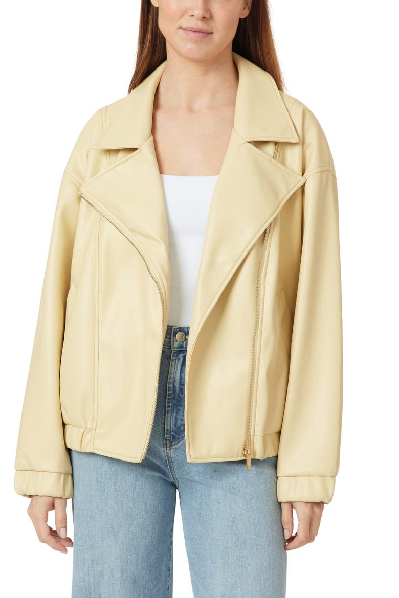 Oversize Faux Leather Moto Jacket, Main, color, BOULDER