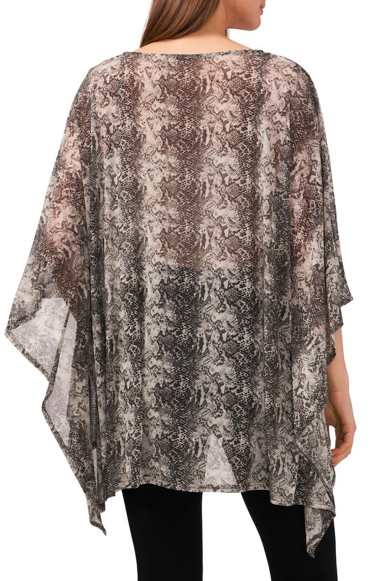 Chaus Overlay Mesh Cape, Alternate, color, Silver/Charcoal
