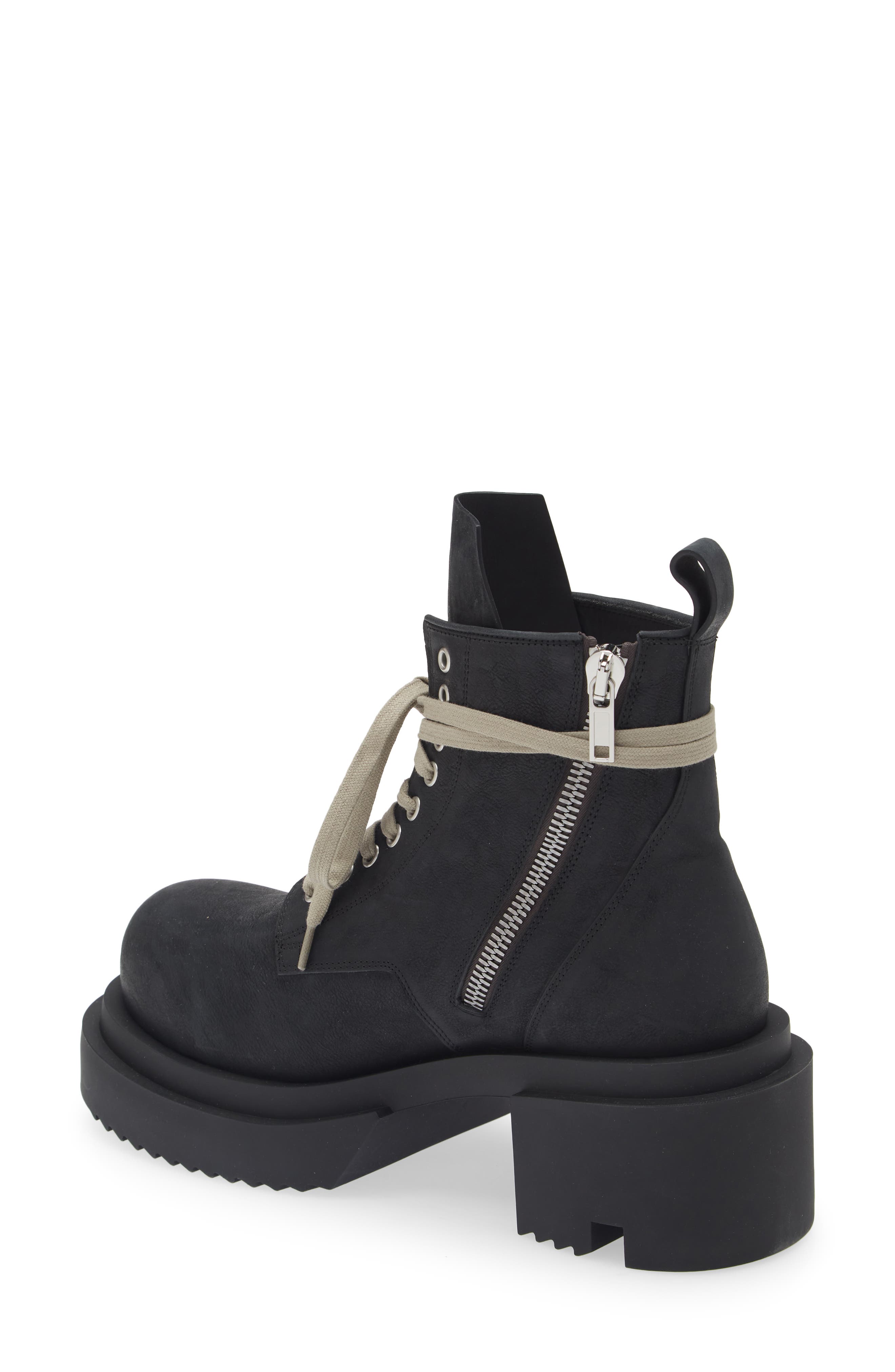 Rick Owens Lido Laced Combat Boot, Alternate, color, 