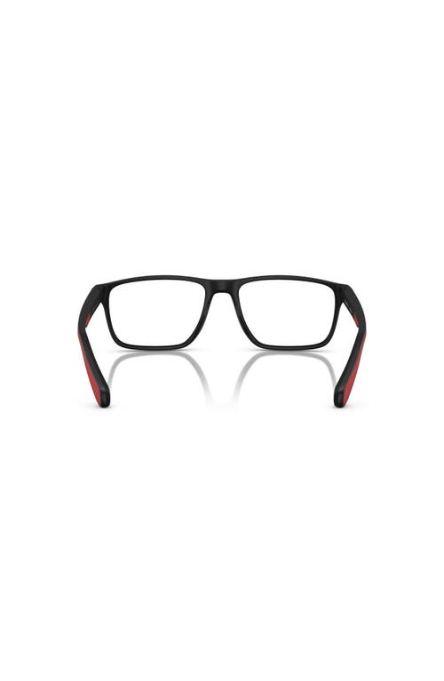 Emporio Armani 54mm Rectangle Optical Glasses In Black