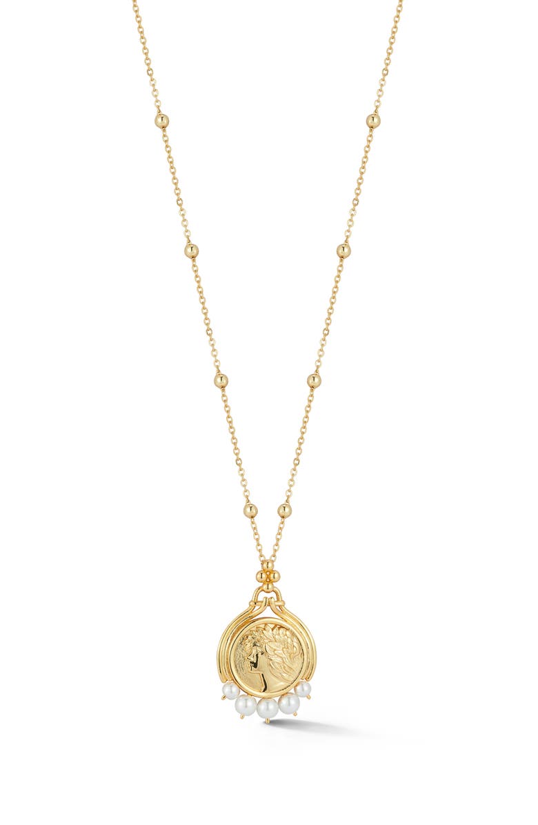 CHLOE AND MADISON Coin Pendant Necklace, Main, color, Gold