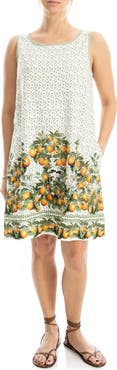 MAX STUDIO LONDON Floral Linen Blend Shift Dress