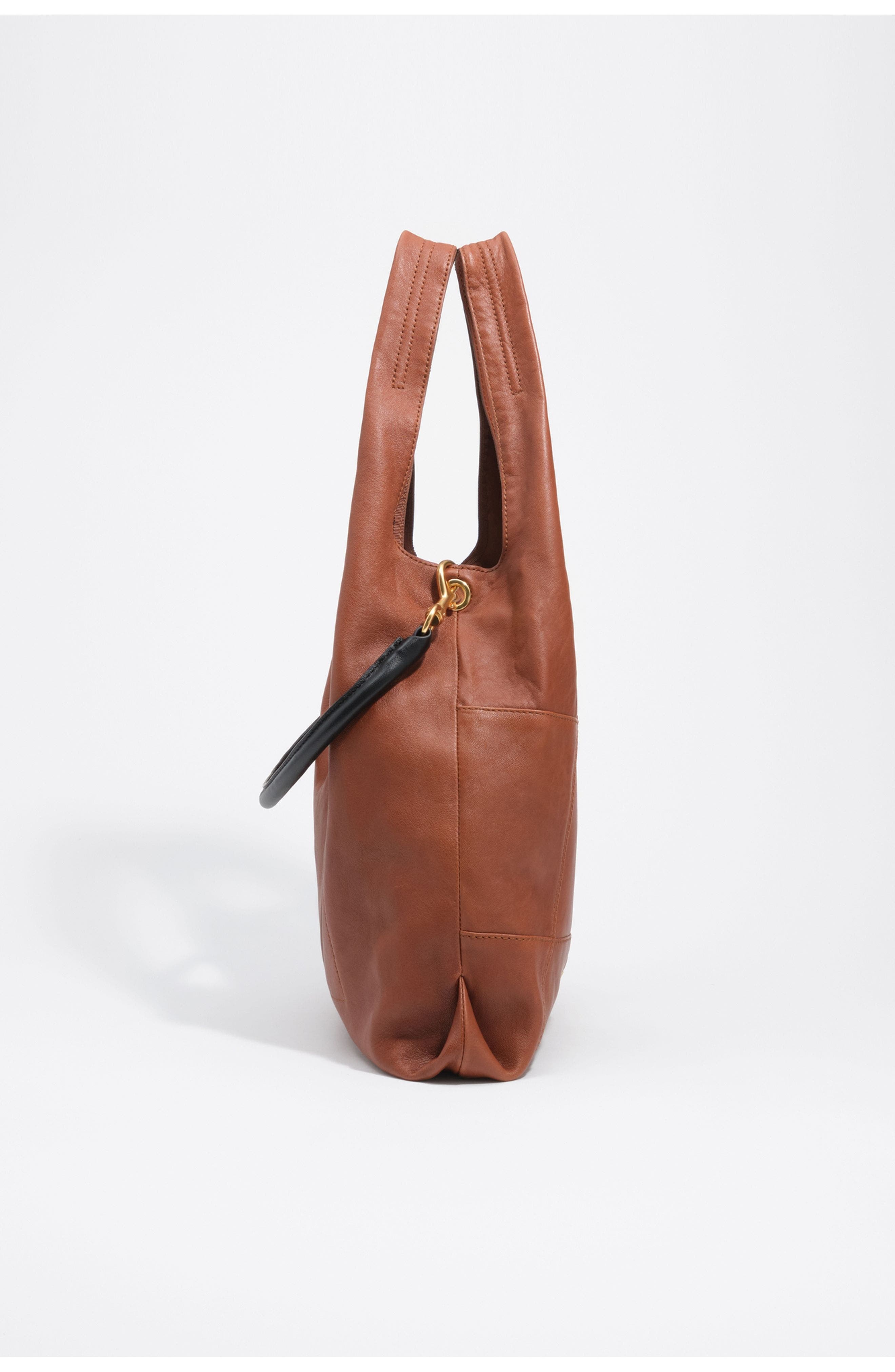 Large Patchwork Leather Tote, Alternate, color, LIGHT BROWN