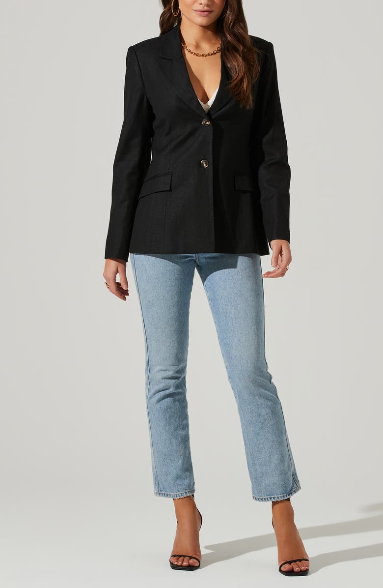 ASTR the Label Fitted Linen Blend Blazer, Alternate, color, 