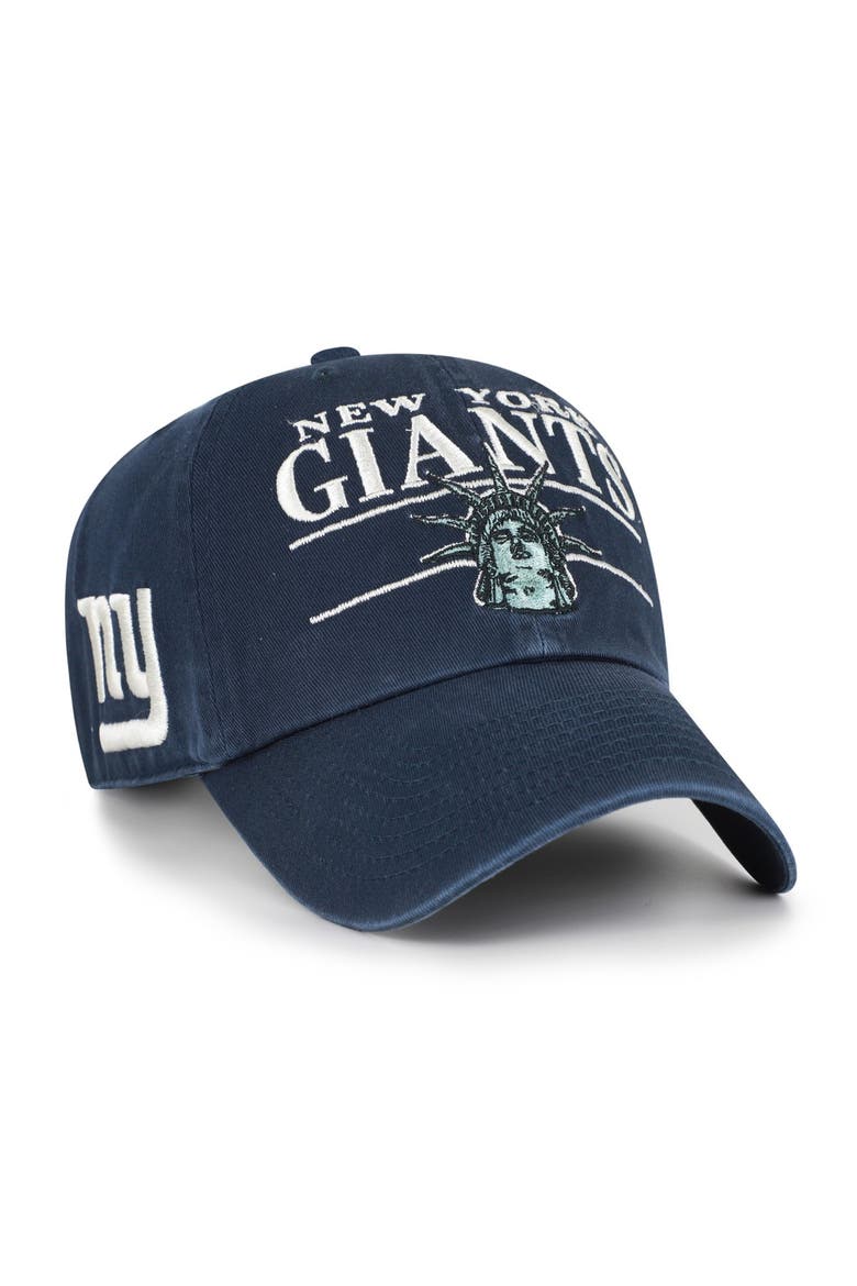 Men's '47 Navy New York Giants Throwback Graphic Clean Up Adjustable Hat, Main, color, Navy