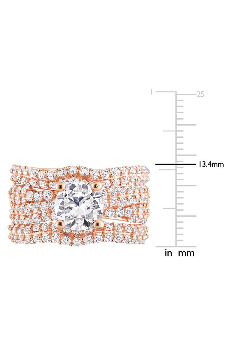 Set of 3 Lab Grown White Sapphire Rings, Alternate, color, WHITE/ ROSE GOLD