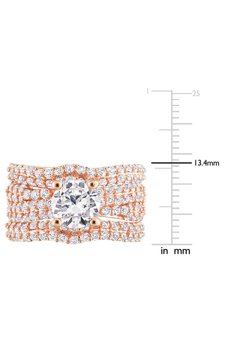 DELMAR Set of 3 Lab Grown White Sapphire Rings, Alternate, color, White/ Rose Gold