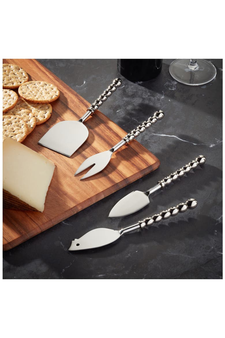 4-Piece Pearl Collection Cheese Knife Set, Alternate, color, SILVER