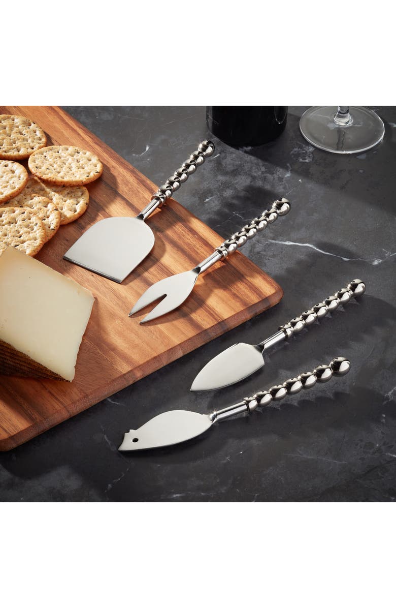 ROSELLI TRADING COMPANY 4-Piece Pearl Collection Cheese Knife Set, Alternate, color, Silver
