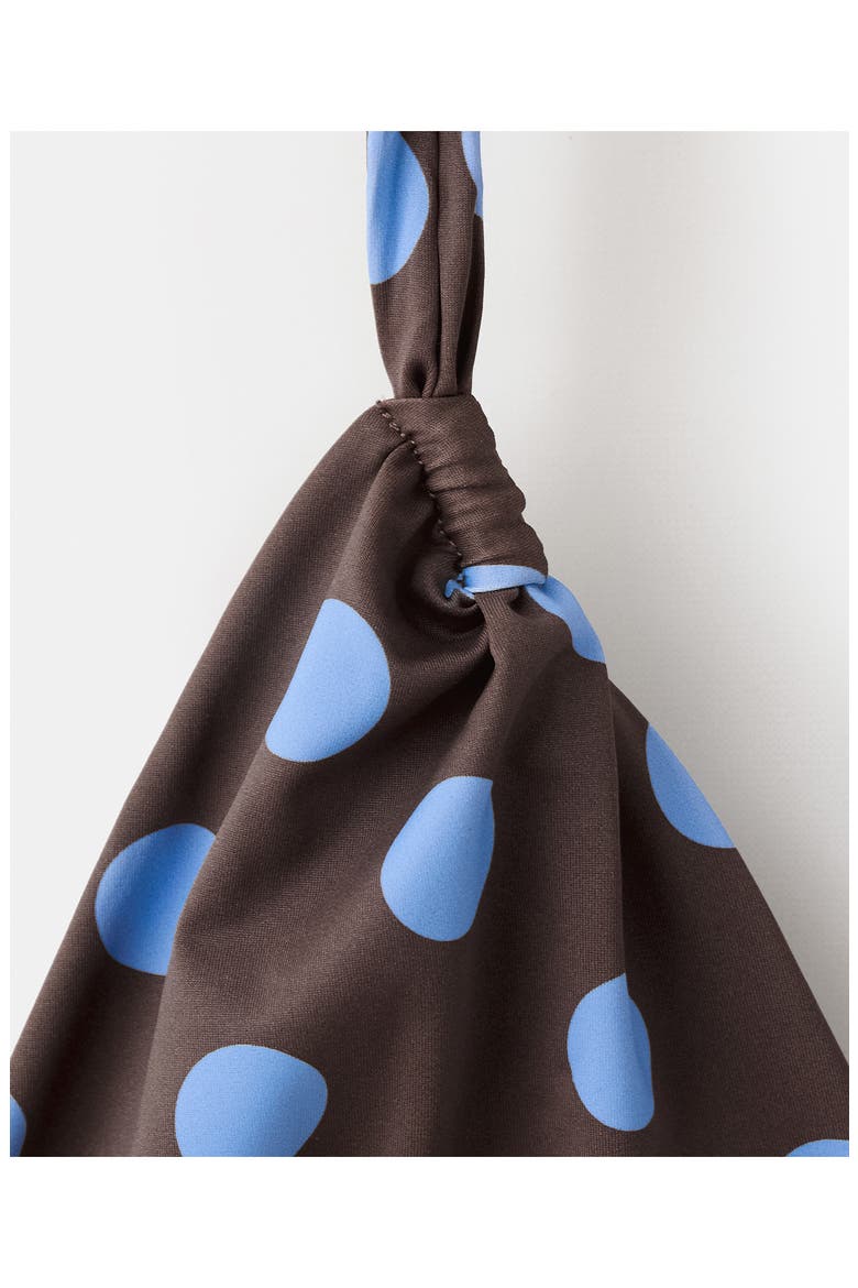 Polka Dot Triangle Bikini Top, Alternate, color, CHOCOLATE