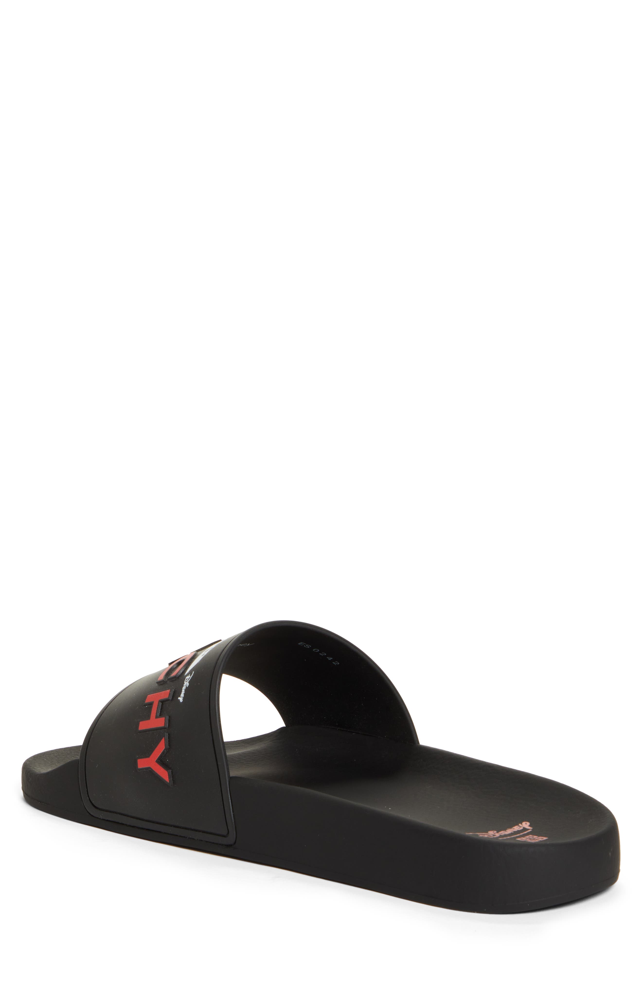 Disney x Givenchy '101 Dalmatians' Logo Slide Sandal, Alternate, color, BLACK/ WHITE/ RED