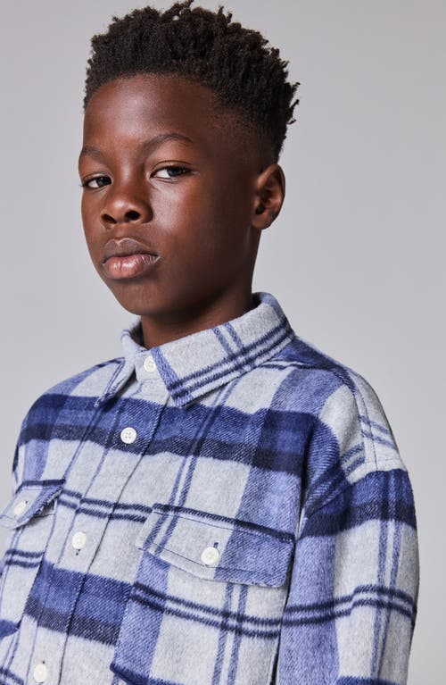 Smallsaints By Allsaints Kids' Plaid Flannel Button-up Shirt & T-shirt Set In Blue