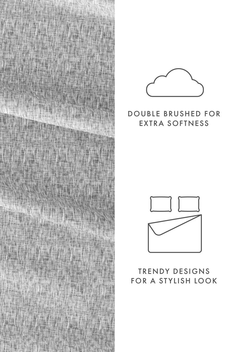 HOMESPUN HOME SPUN Premium Ultra Soft Chambray Style Pattern 4-Piece Bed Sheets Set, Alternate, color, Light Gray